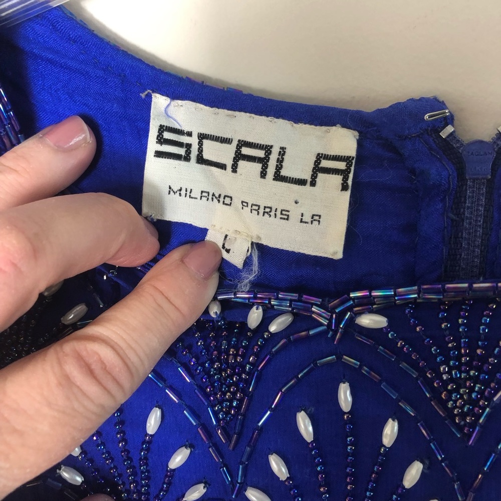 Scala Sequined Vintage Top With Should Pads. - image 3
